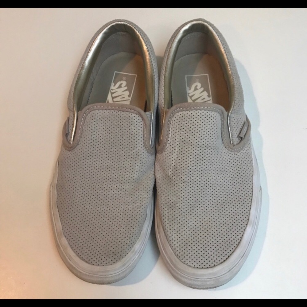 Vans Women’s Perforated Gray Slip-ons Size 6.5